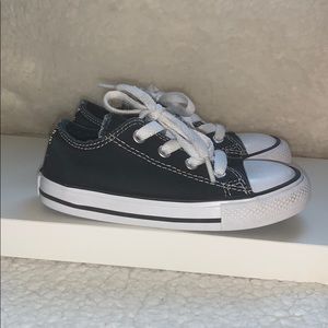 Black Double Tongues Toddler Converses size 8T